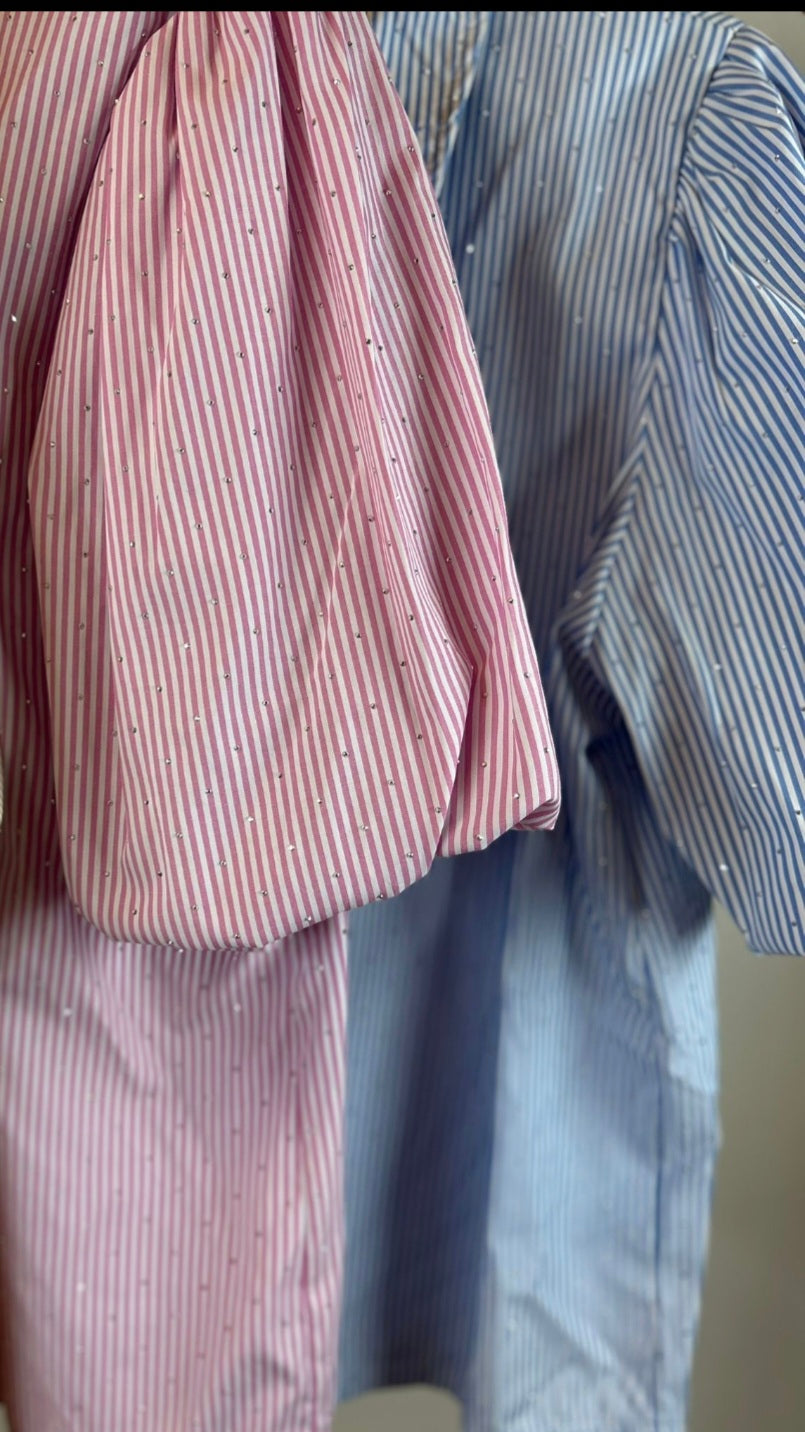 Gestreepte Blouse met Subtiele Glans