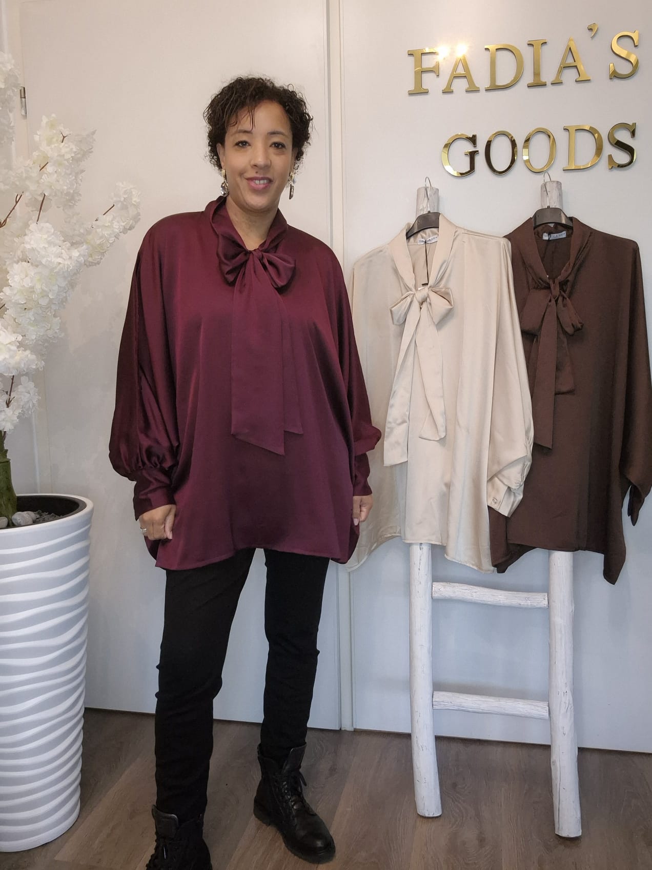 Satijnen Blouse met Strik