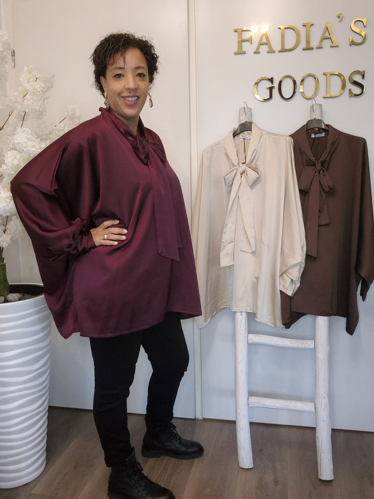 Satijnen Blouse met Strik