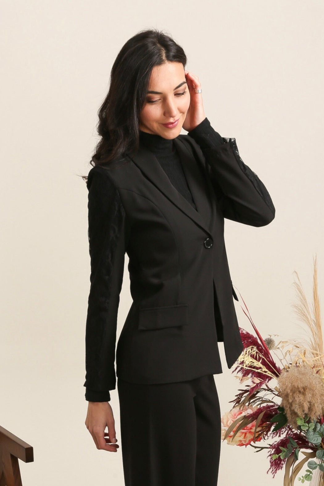 Blazer with lace