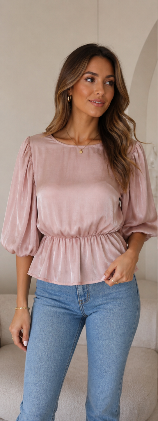 Blouse met strik en open rug